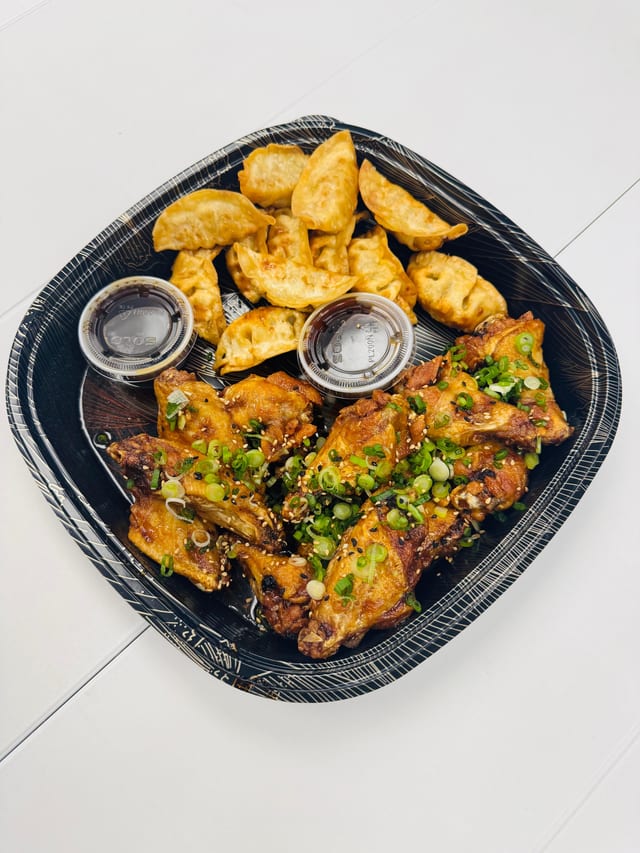 Wings & Gyoza Platter.