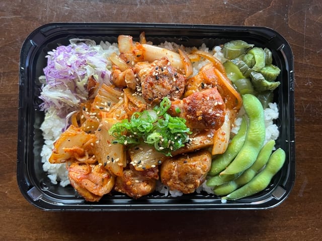 Chicken Kimchi Stir Fry Bento.